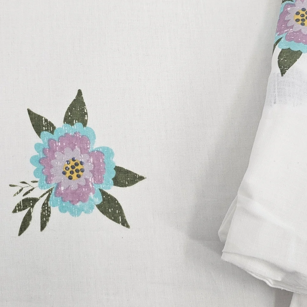 Wild Sage Twin Duvet Cover Set White Floral NWT Size Twin
